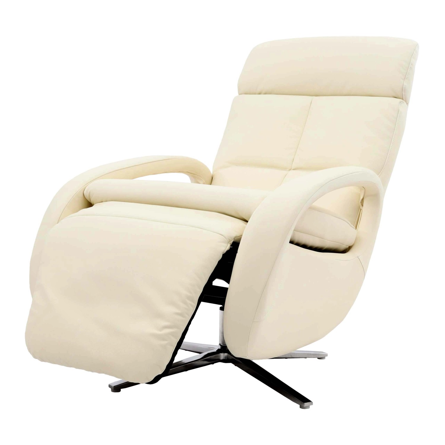 MCW Relaxsessel L11 Drehbar Voll-Leder Creme-Weiß günstig online kaufen