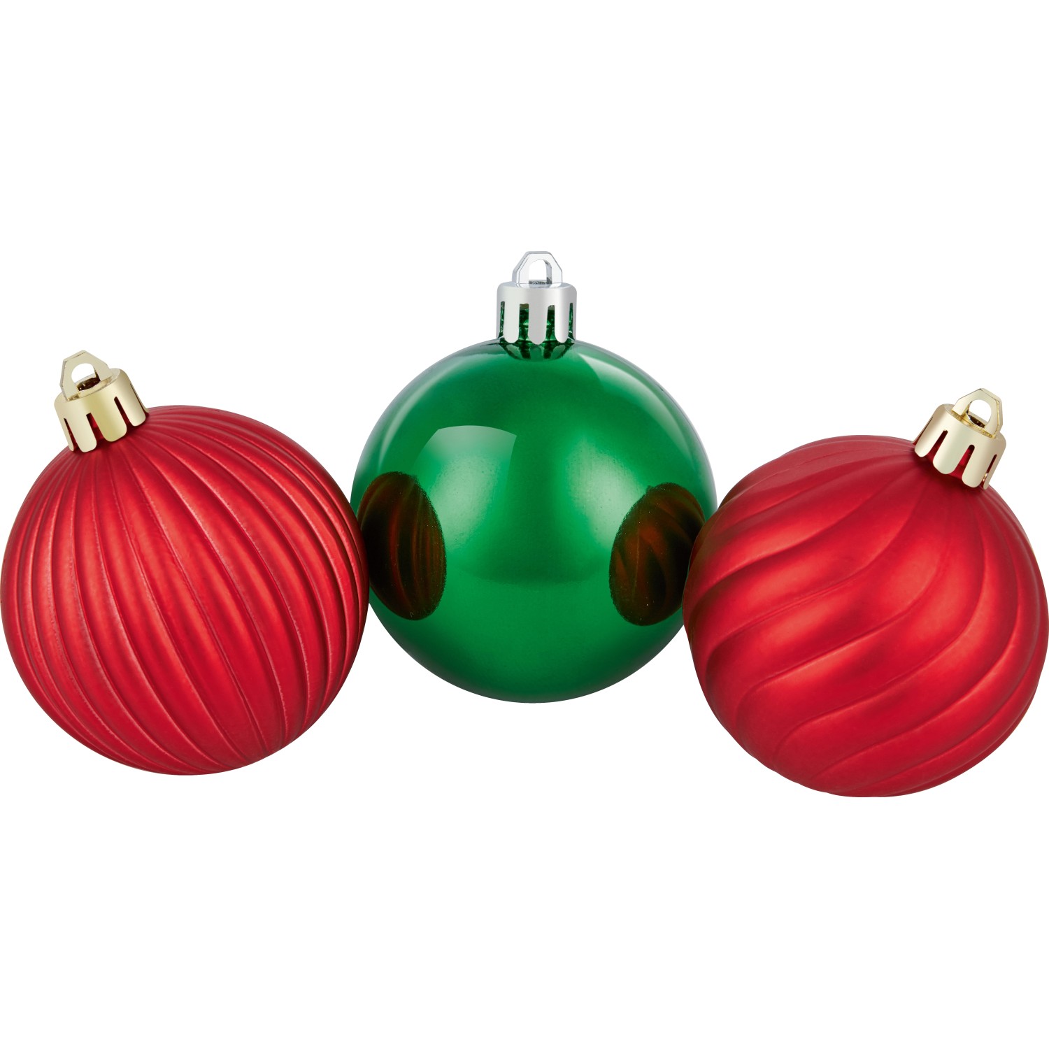 Weihnachtsbaumkugeln Ø 6 cm Kunststoff Rot Grün 40-teilig