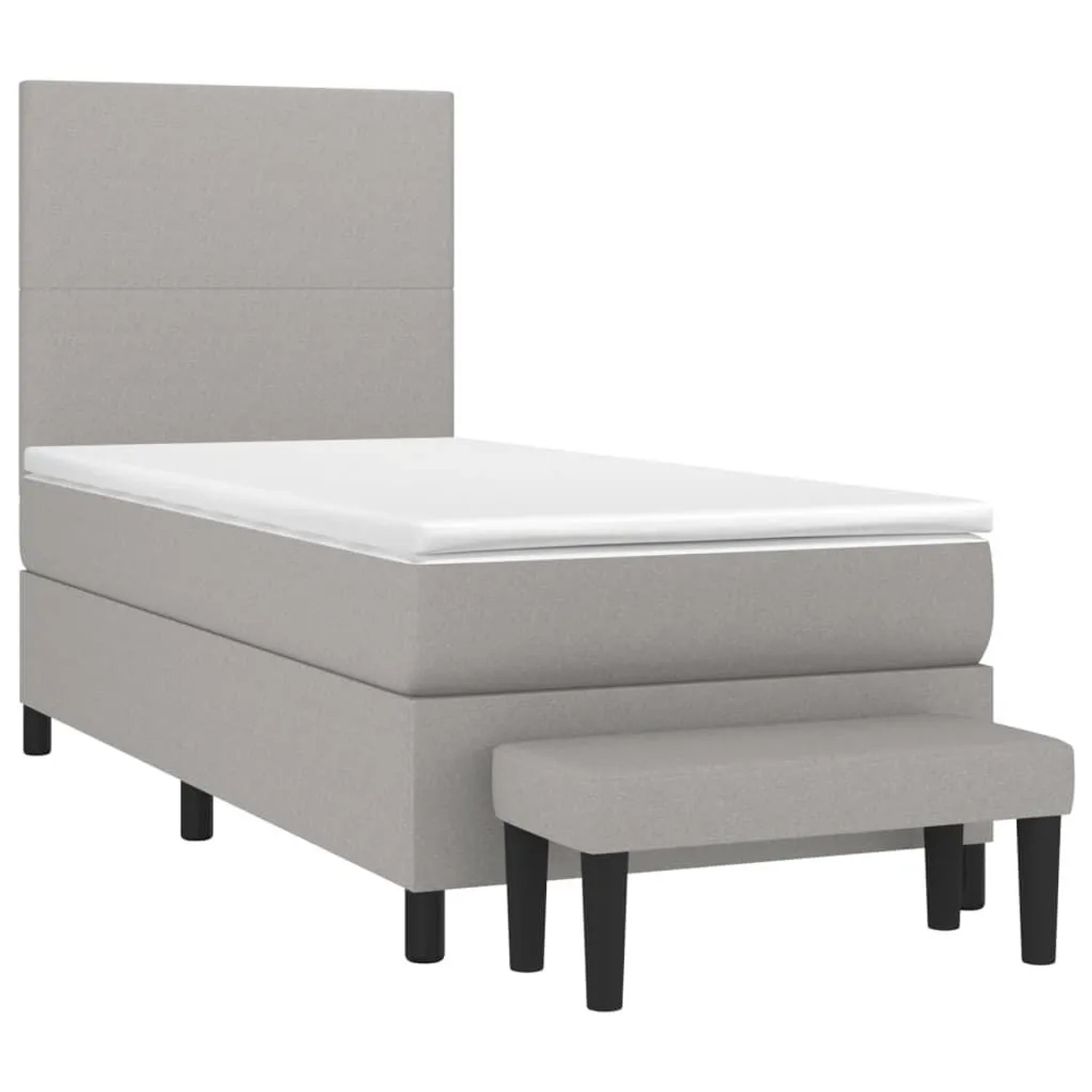 vidaXL Boxspringbett mit Matratze Hellgrau 90x200 cm Stoff 3136405 günstig online kaufen