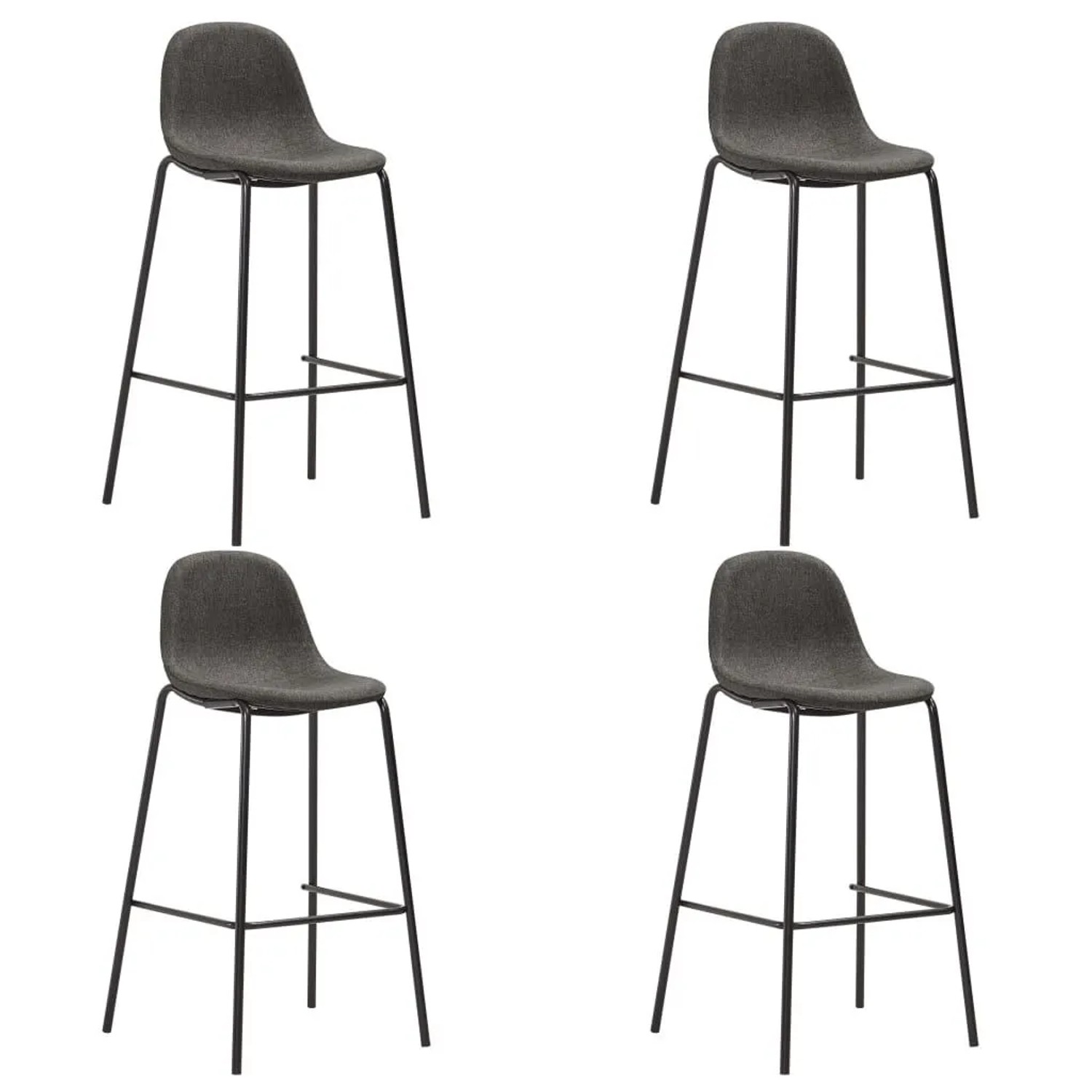 vidaXL Barhocker 4 Stk Dunkelgrau Stoff 281526