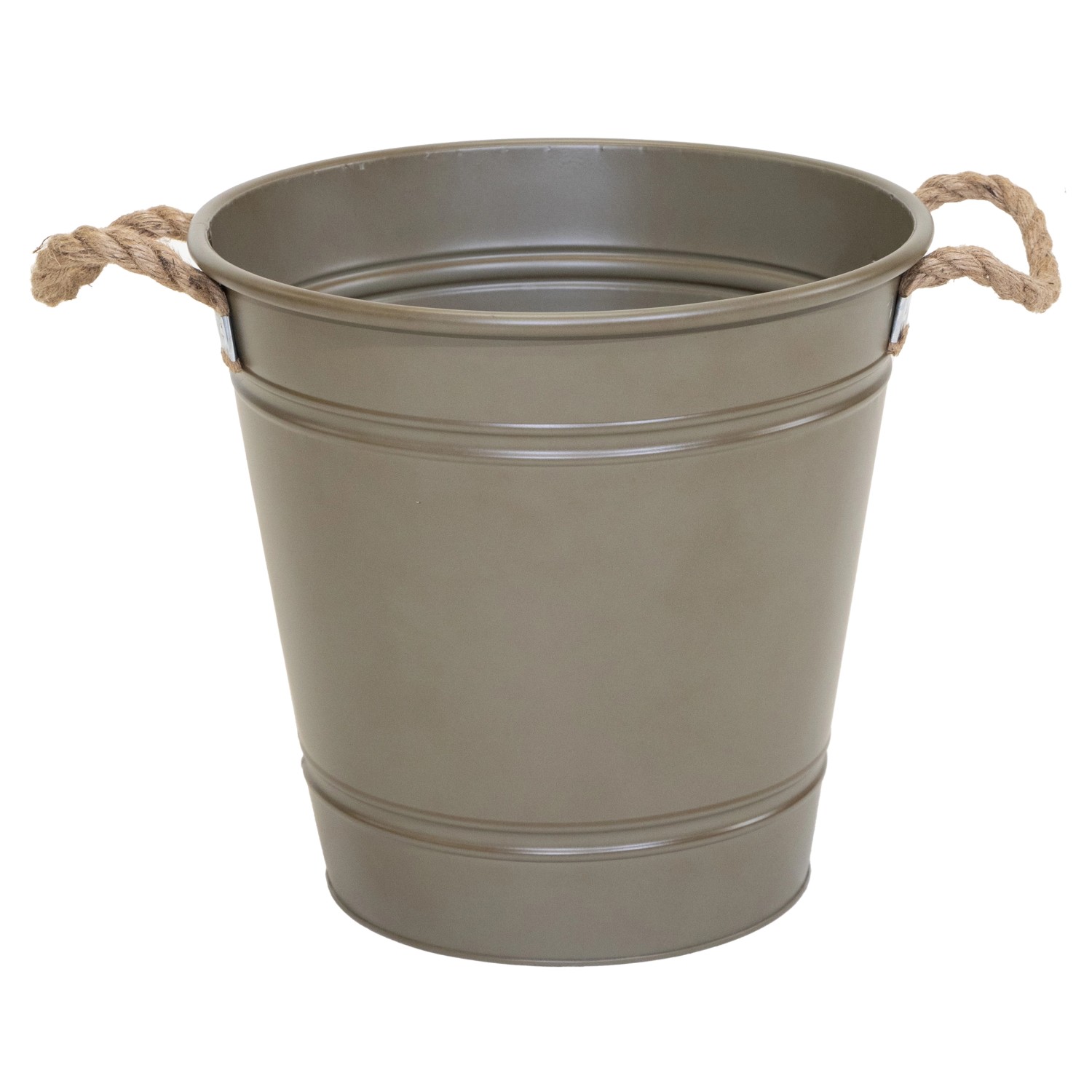 M Collections Zinkeimer Beat Bucket Rope 33 cm x 35 cm x 35 cm Olivgrau