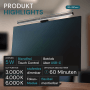 Schwarze LUXULA Monitorleuchte mit Dimmfunktion und CCT-Licht am Bildschirm befestigt.