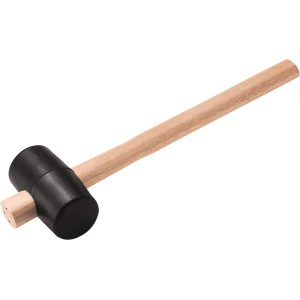 LUX Gummihammer Classic, 90 mm, mit schwarzem Gummikopf und Eschenholzstiel.
