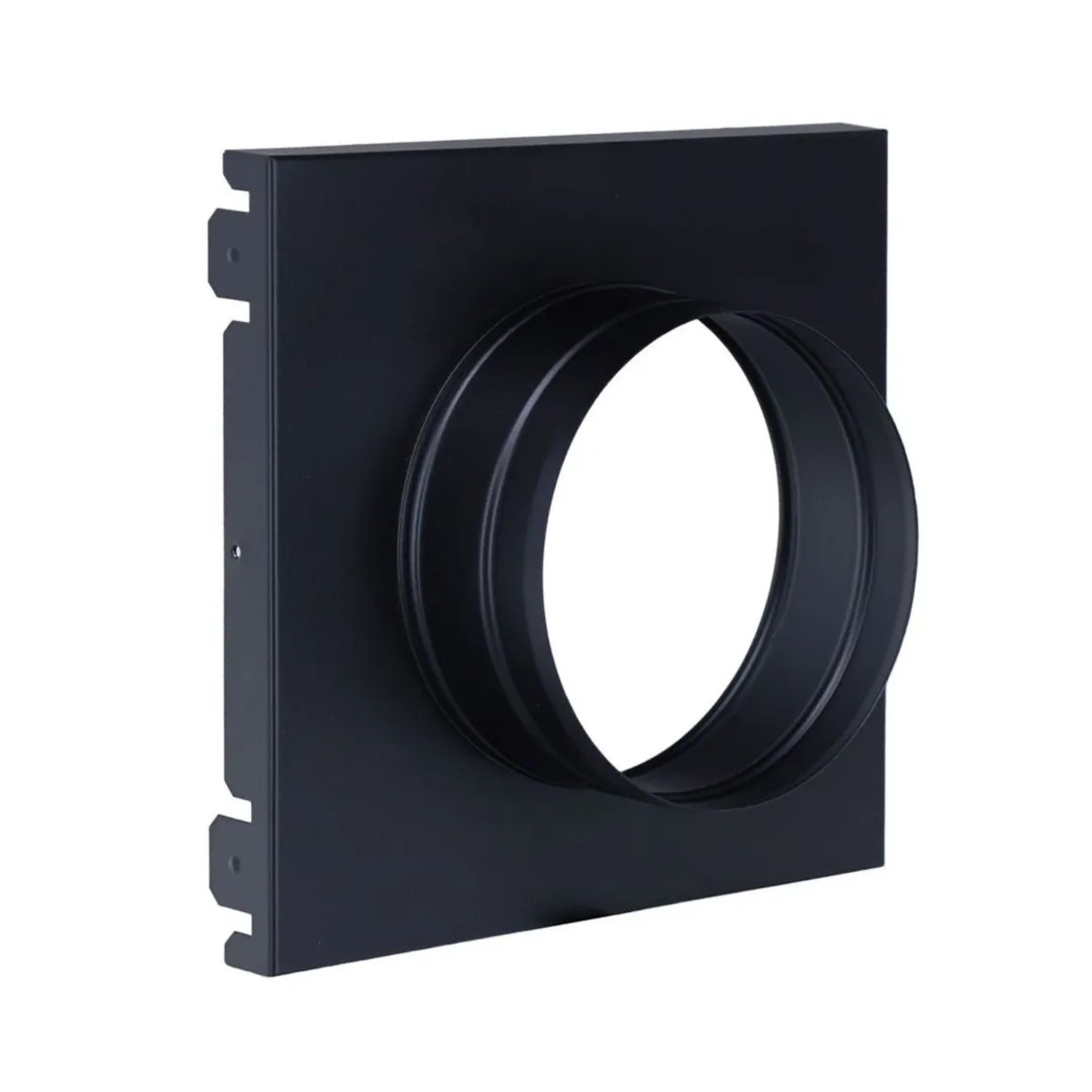 Subtiel Verstellbares Stutzenblech 220 x 220 mm Mit 1 Stutzen Ø 125 mm Schwarz