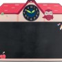 SwingKing Tafel mit Uhr für Spielhaus: Schwarze Maltafel mit Haus-Design und Uhr.
