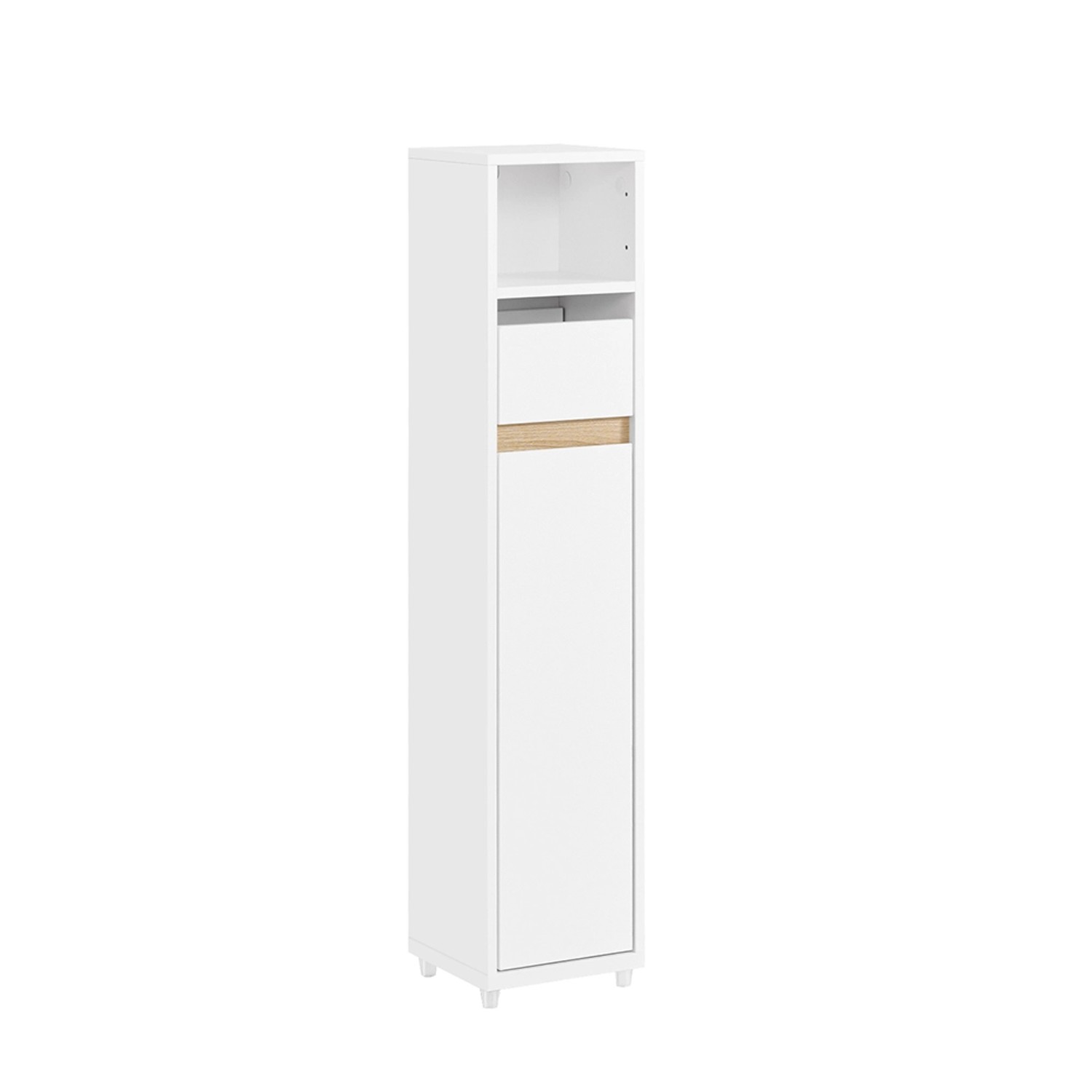 SoBuy Badezimmerschrank Schmal Badregal mit Schublade Nischenregal Weiß 20x günstig online kaufen