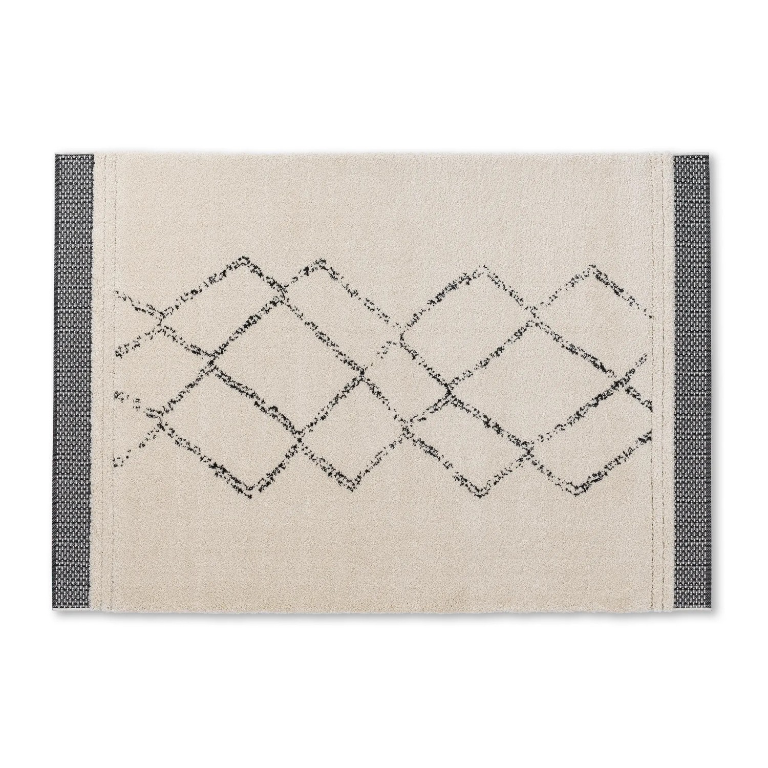 Schöner Wohnen Teppich Winsome Raute 80 cm x 150 cm Weiß