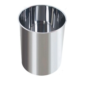Runder PROREGAL Papierkorb aus Edelstahl, 15 Liter, silberfarben.