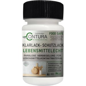 Contura Klarlack, lebensmittelecht, 50ml Pinselflasche. Schutzlack für Schneidebrett, Tischplatte und mehr.