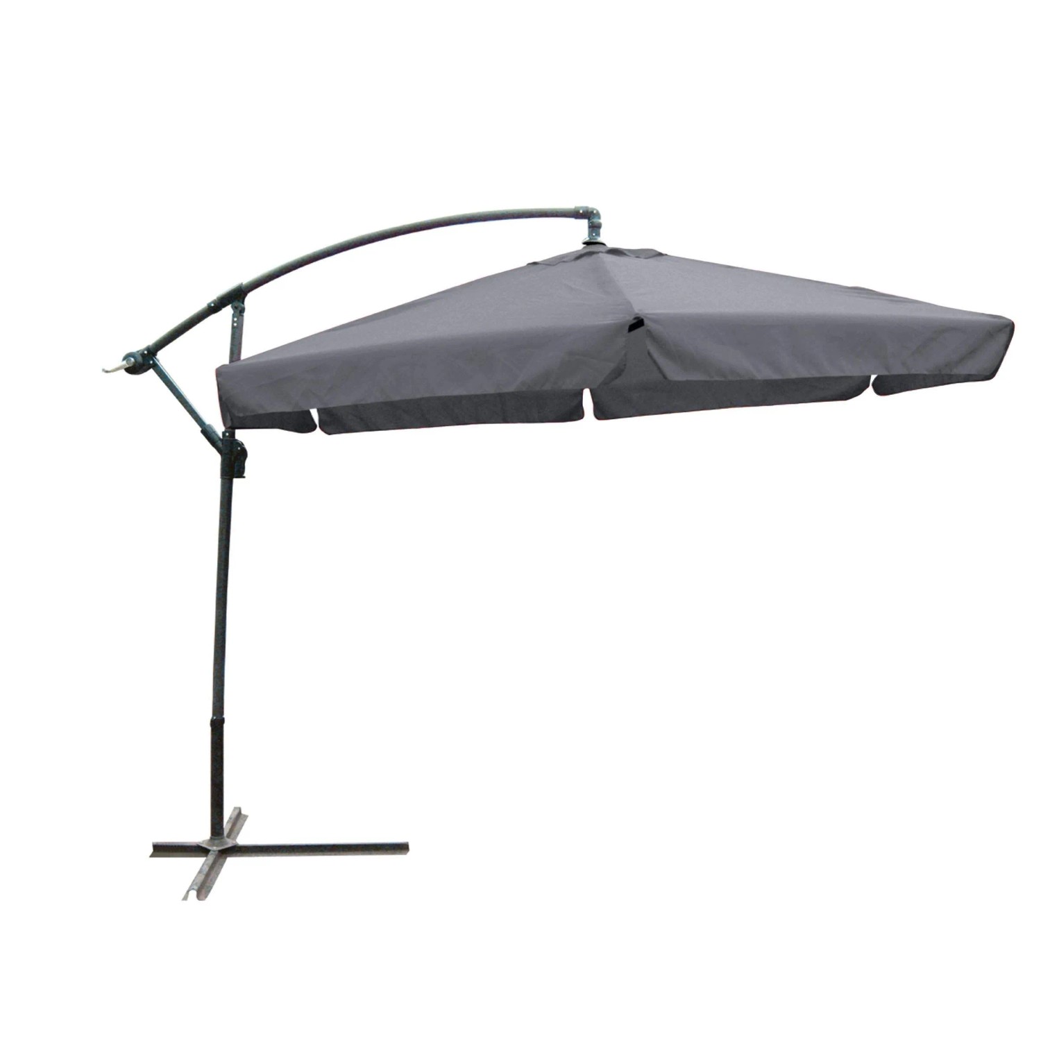 DELUKE Ampelschirm CALLI Ø 300cm 6-Eckig Anthrazit Polyester Sonnenschirm mit Ständer UV-Schutz Aluminium Wasserabweisend