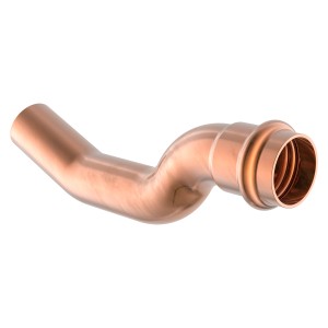 Kirchhoff CU-Überspringbogen, 22 mm, mit Muffe, blank, für Pressfittings in Sanitär- und Heizungsinstallationen.