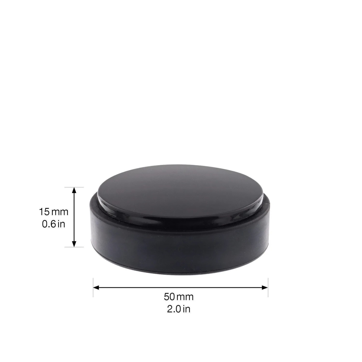 Schwarzer Wagner Bodentürstopper Black Deluxe, selbstklebend, Ø 50 mm.