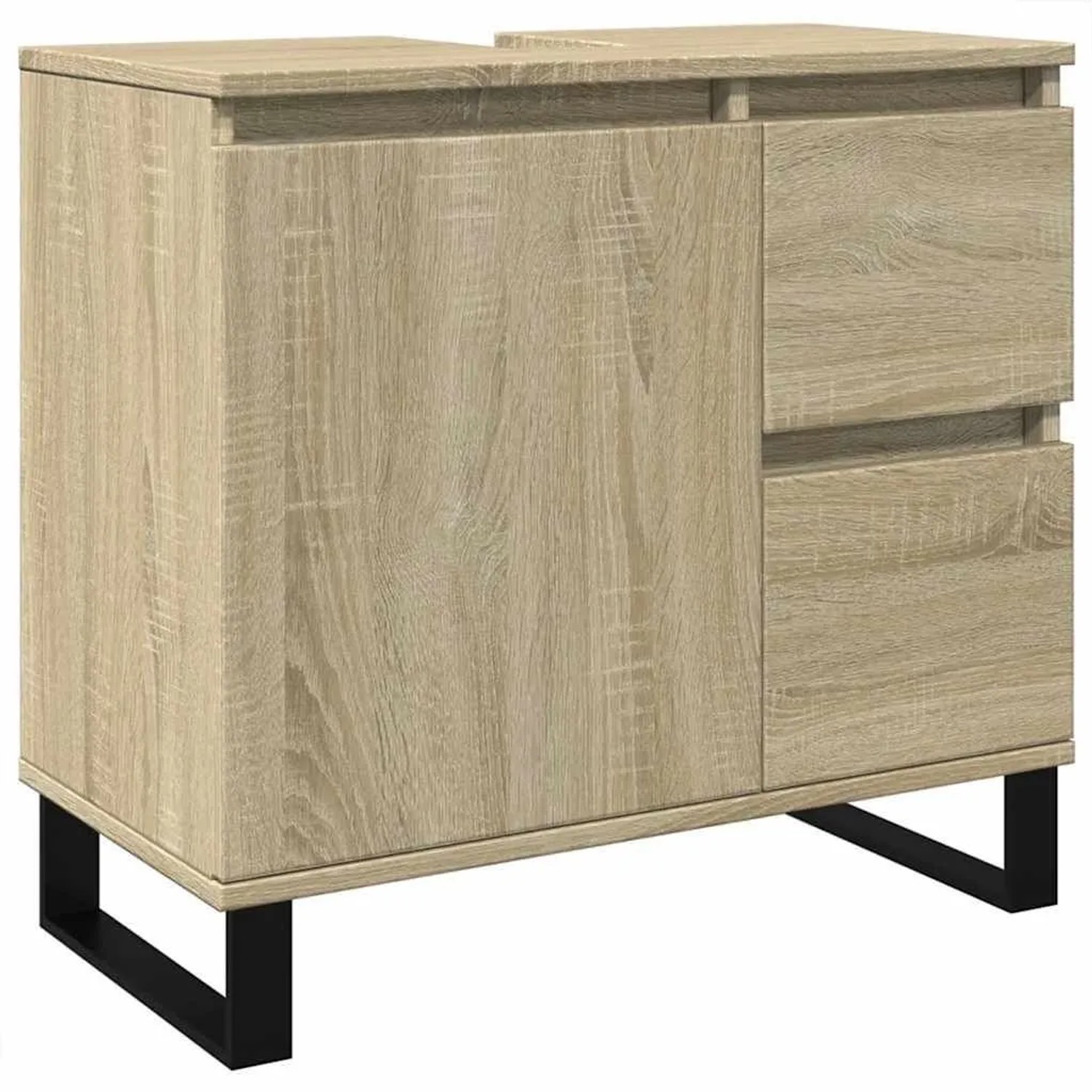 vidaXL Badschrank Sonoma-Eiche 65x33x60 cm Holzwerkstoff 849678 günstig online kaufen