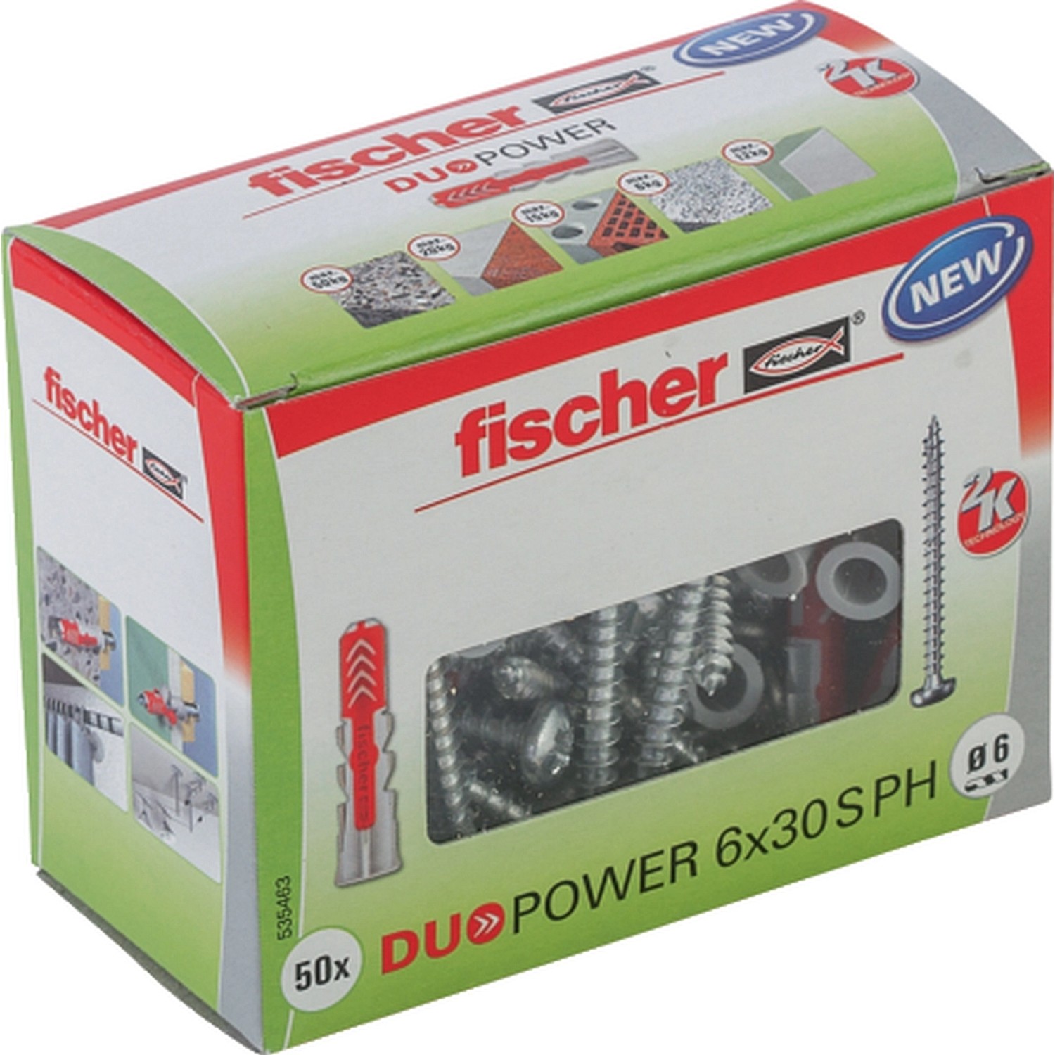 Fischer Dübel DuoPower Ø 6 mm x 30 mm PH LD mit Panhead-Schraube