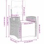 vidaXL Garten Essgruppe, 5-teilig, beige Poly Rattan, Abmessungen des Stuhls sind dargestellt.