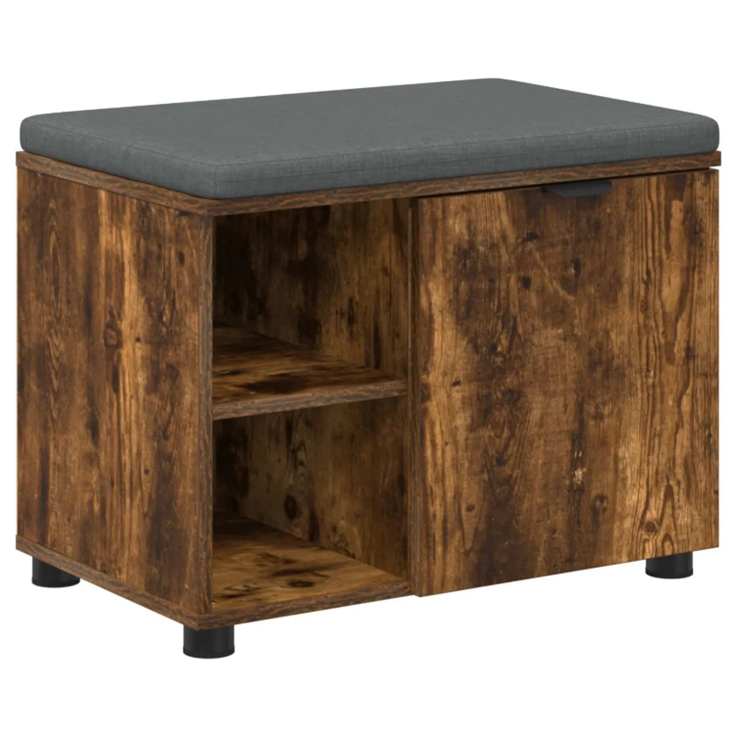 vidaXL Flurbank mit Kissen mit Regal Geräucherte Eiche 60 x 38 x 46 cm 891500