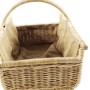 Holzkorb aus Rattan mit Leinenfutter für Kaminholz, Badaccessoire.