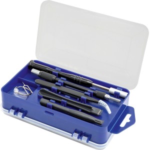 LUX Smartphone Reparatur-Set, 108-teilig in Kunststoffbox, Schraubendreher und Werkzeuge für Handy-Reparaturen.