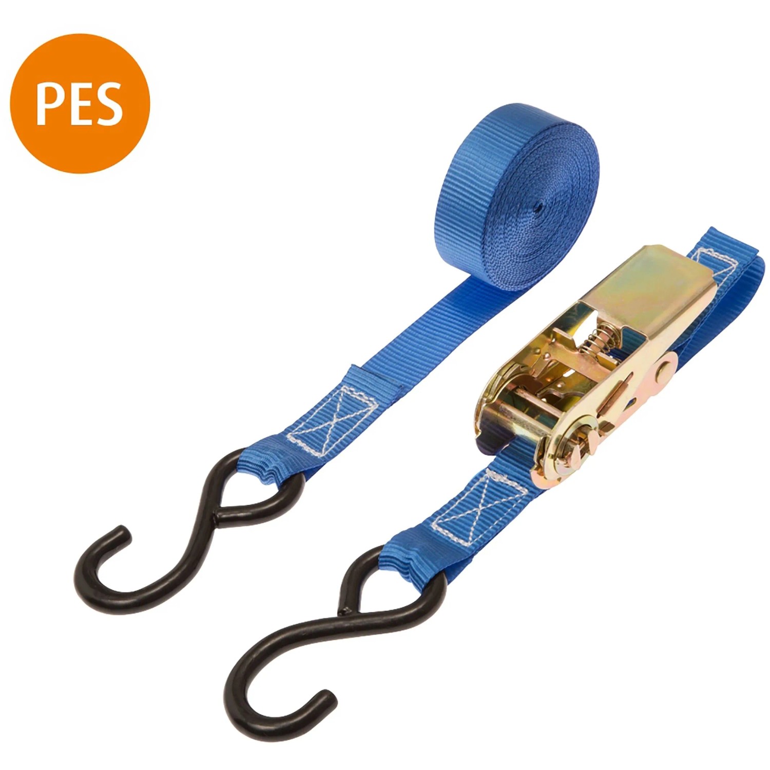Conacord Spanngurt PES Ratsche 2 S-Haken 25 mm Länge 5 m Blau 2-teilig