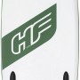 Bestway Hydro-Force SUP River Board Kahawai, weiß mit grünem Logo und Finnen, Draufsicht.