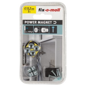 Fix-o-moll Magnetschnäpper Neodym, silber, 12,7mm, zum Einbohren für Möbel und Schränke.