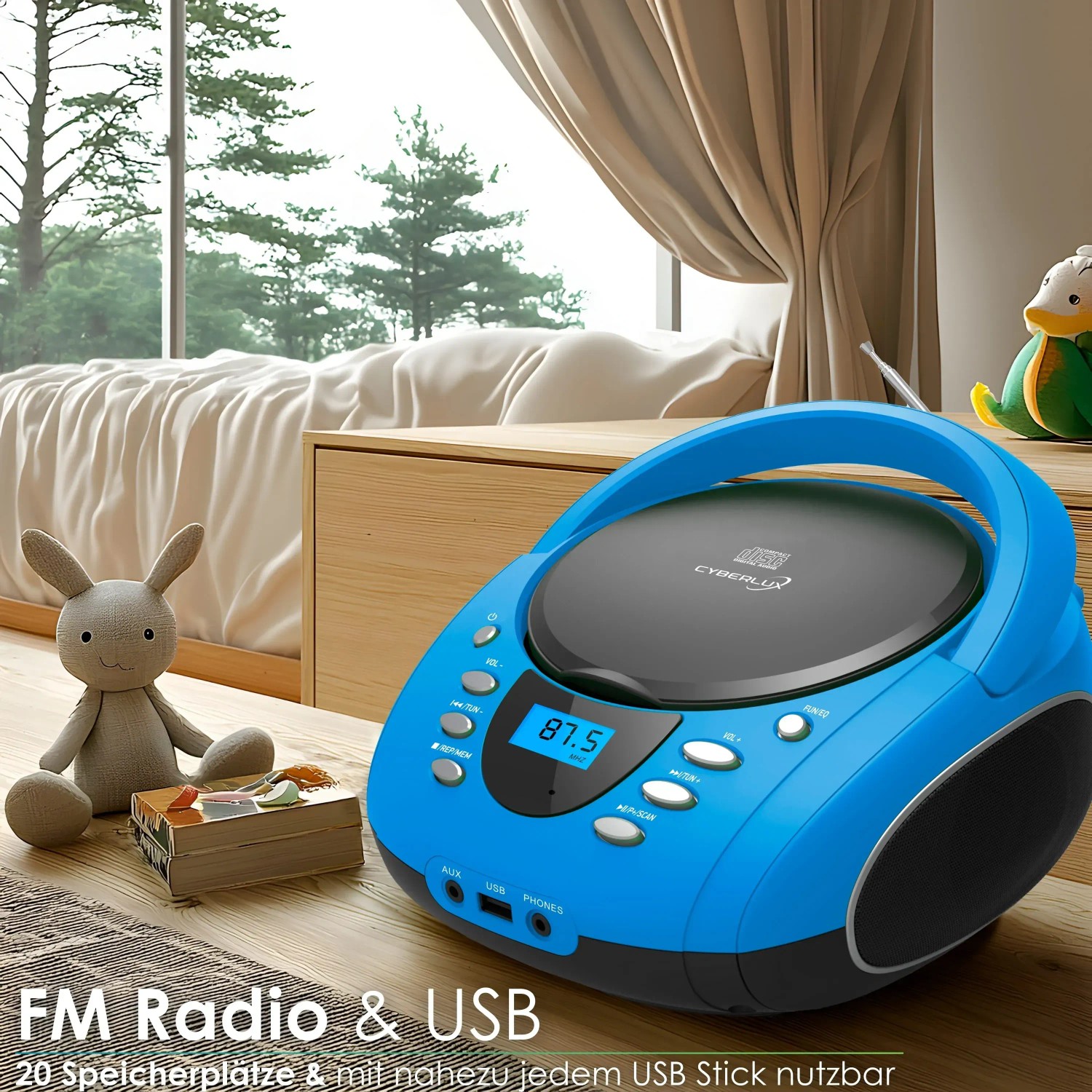 Cyberlux CL-710 CD-Player Tragbar CD/MP3/USB Radio Blau_4