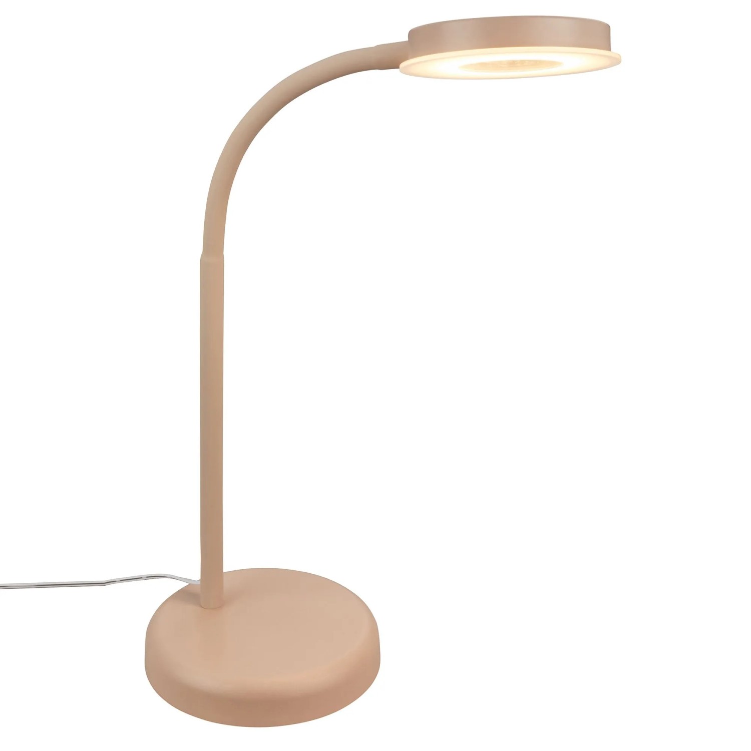 Brilo LED-Tischleuchte Touchdim Lichtkante Schwenkbar Ø 13 cm x 40 cm Beige günstig online kaufen
