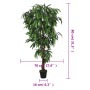 Künstlicher Mangobaum, 80 cm hoch, mit 300 grünen Blättern im Topf.