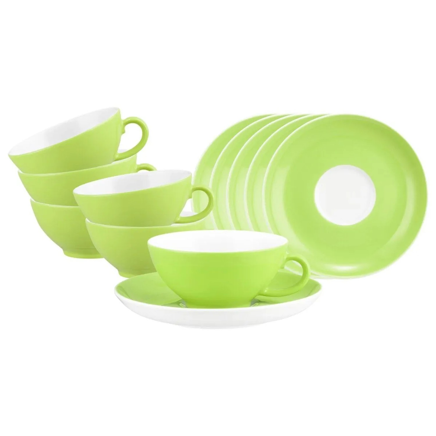 Seltmann Weiden Liberty Pure Colors Teetasse mit Untertasse 6er Set Lime Green