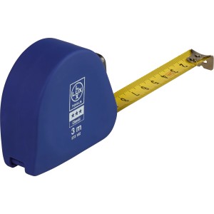LUX Taschenbandmaß Classic 3 m, blaues Gehäuse, gelbes Band. Messwerkzeug für Distanzen und Längen.