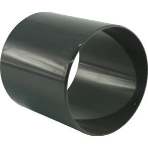 Schwarze Marley Verbindungsmuffe System 125 aus Kunststoff für Flachkanal- & Rundrohrsysteme.