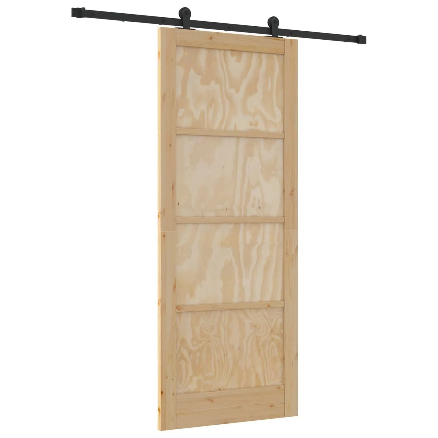vidaXL Schiebetür Natur und Schwarz 86 x 211 cm 3445457