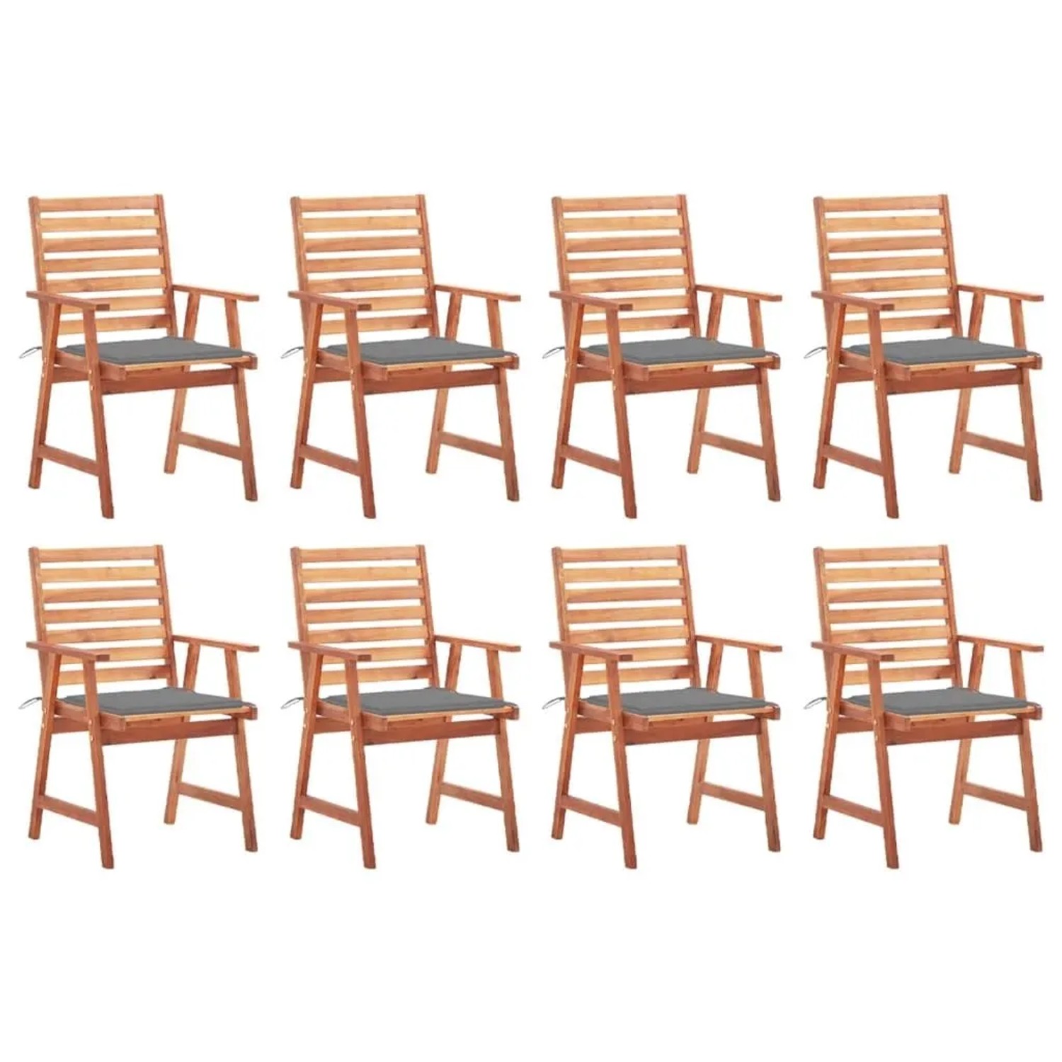 vidaXL Garten-Essstühle 8 Stk mit Kissen Massivholz Akazie 3078375