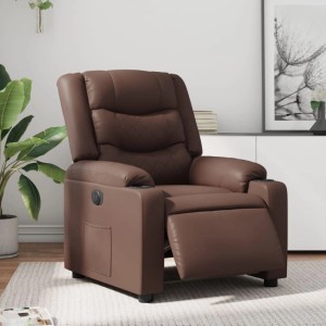 vidaXL Elektrischer Relaxsessel Braun Kunstleder 3206545