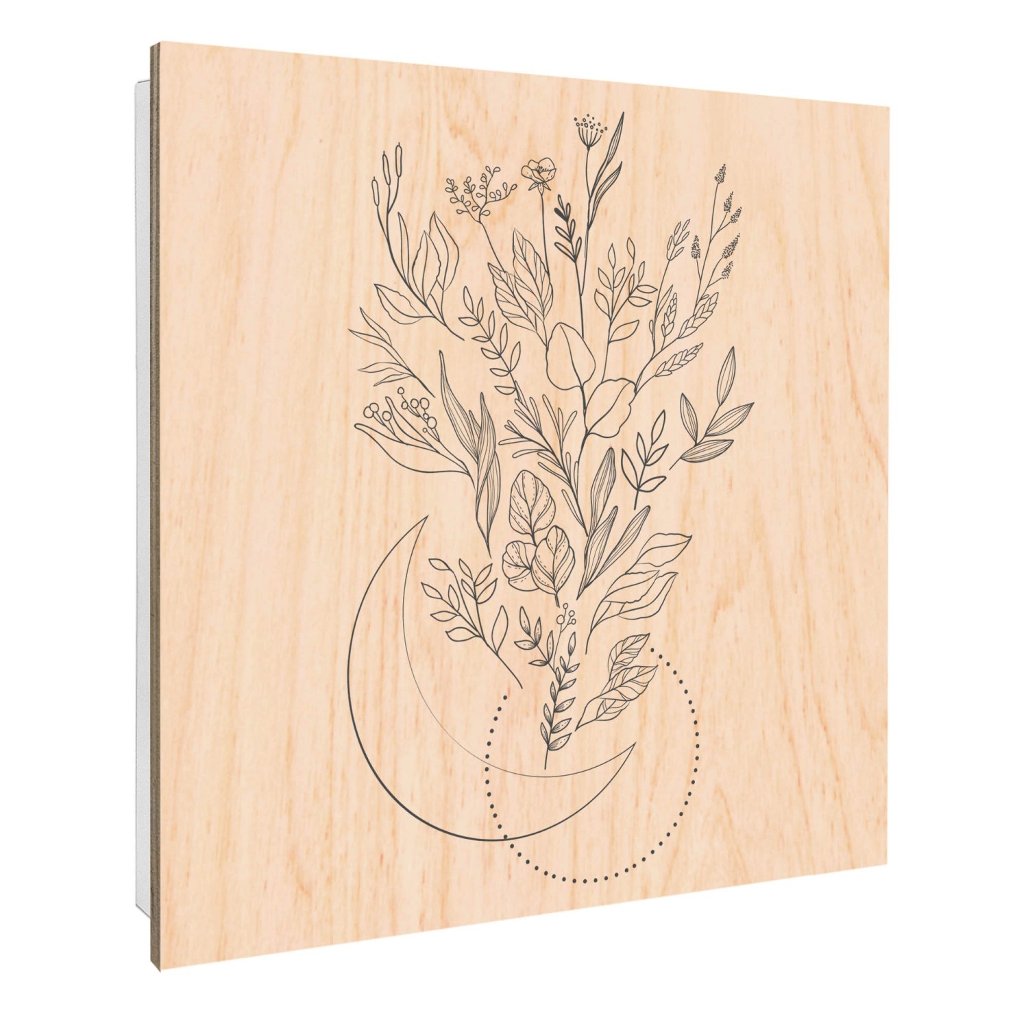 Banjado Schlüsselkasten mit Holzfront 30x30cm Weiß Scharnier Links 50 Haken günstig online kaufen