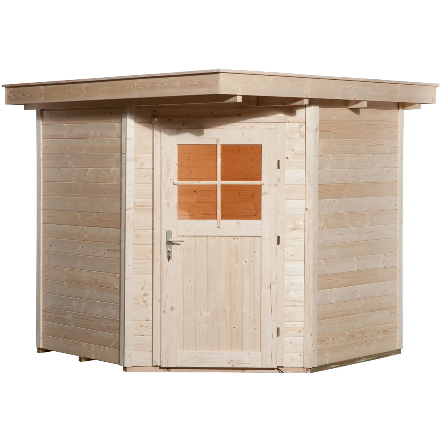 Weka Holz-Gartenhaus Angolo A mit Flachdach, naturbelassen, 209x205 cm.