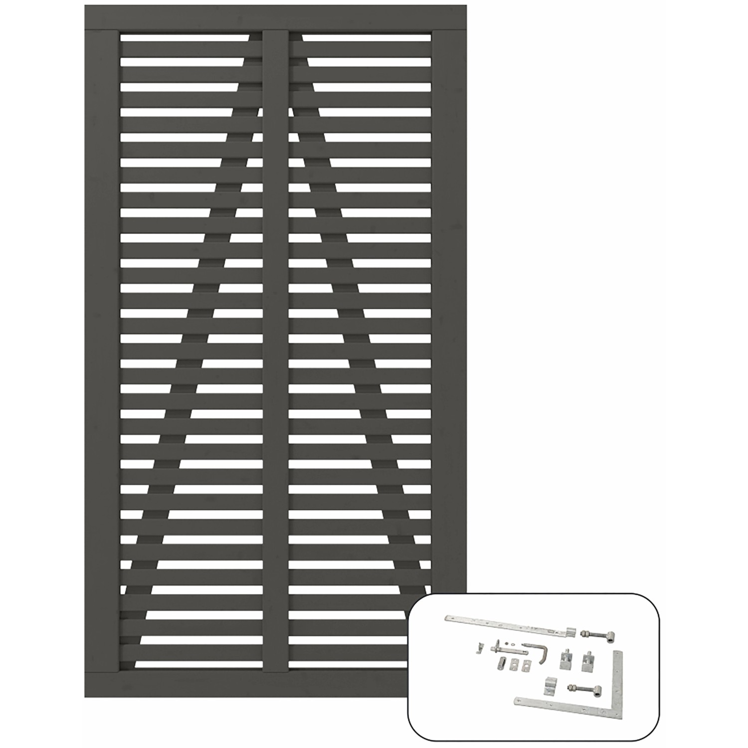 Einzeltor Harmoni Nadelholz Umbragrau 100 cm x 180 cm günstig online kaufen