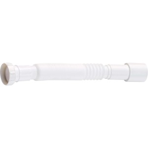 Weißes Siphon Flexrohr 44,8 mm (G 1 1/2) Ø 50 mm aus Kunststoff für Spülbecken.