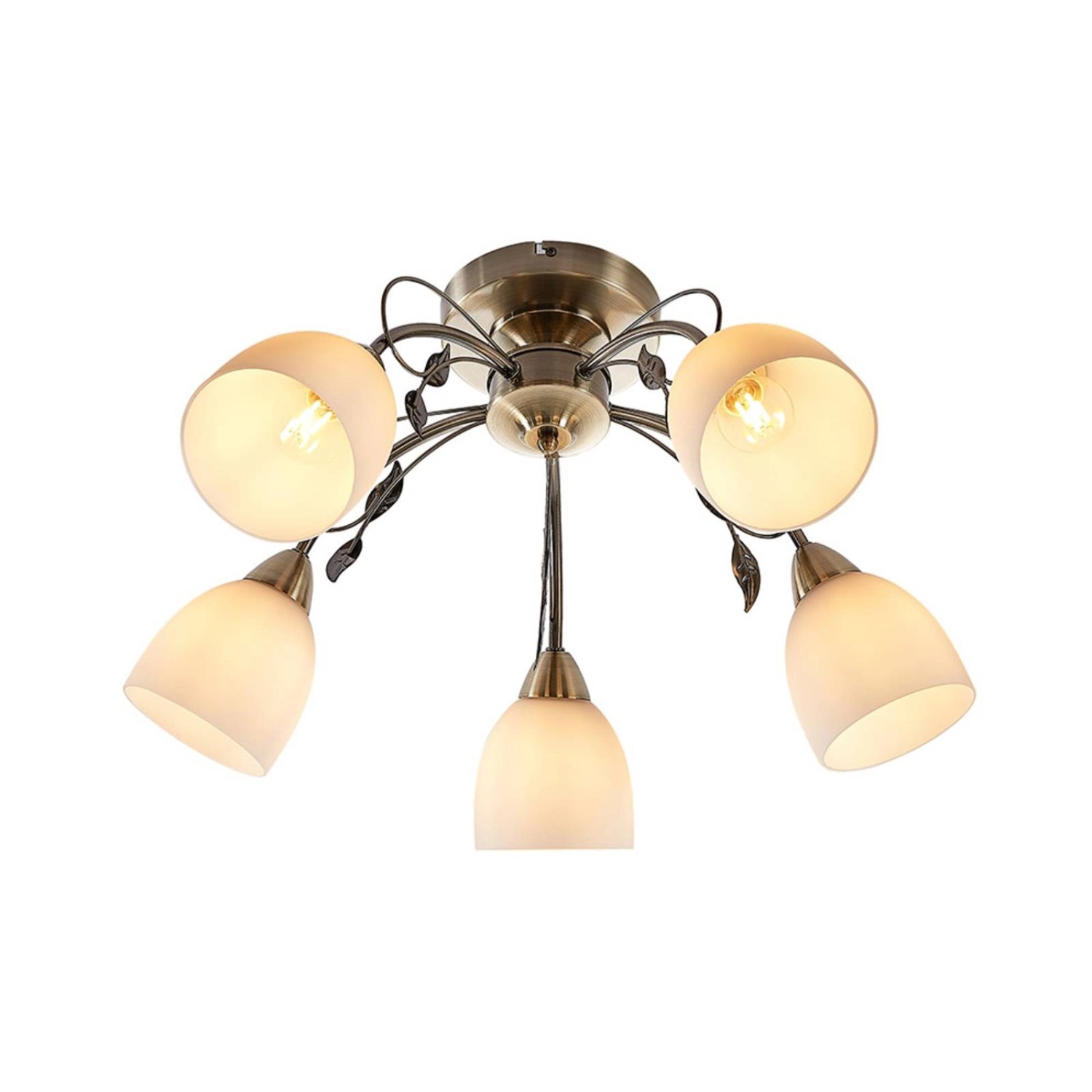 Lindby Deckenlampe Thaddeus 9624904 in Bronze aus Metall 5-flammig E14 Wohnzimmerleuchte