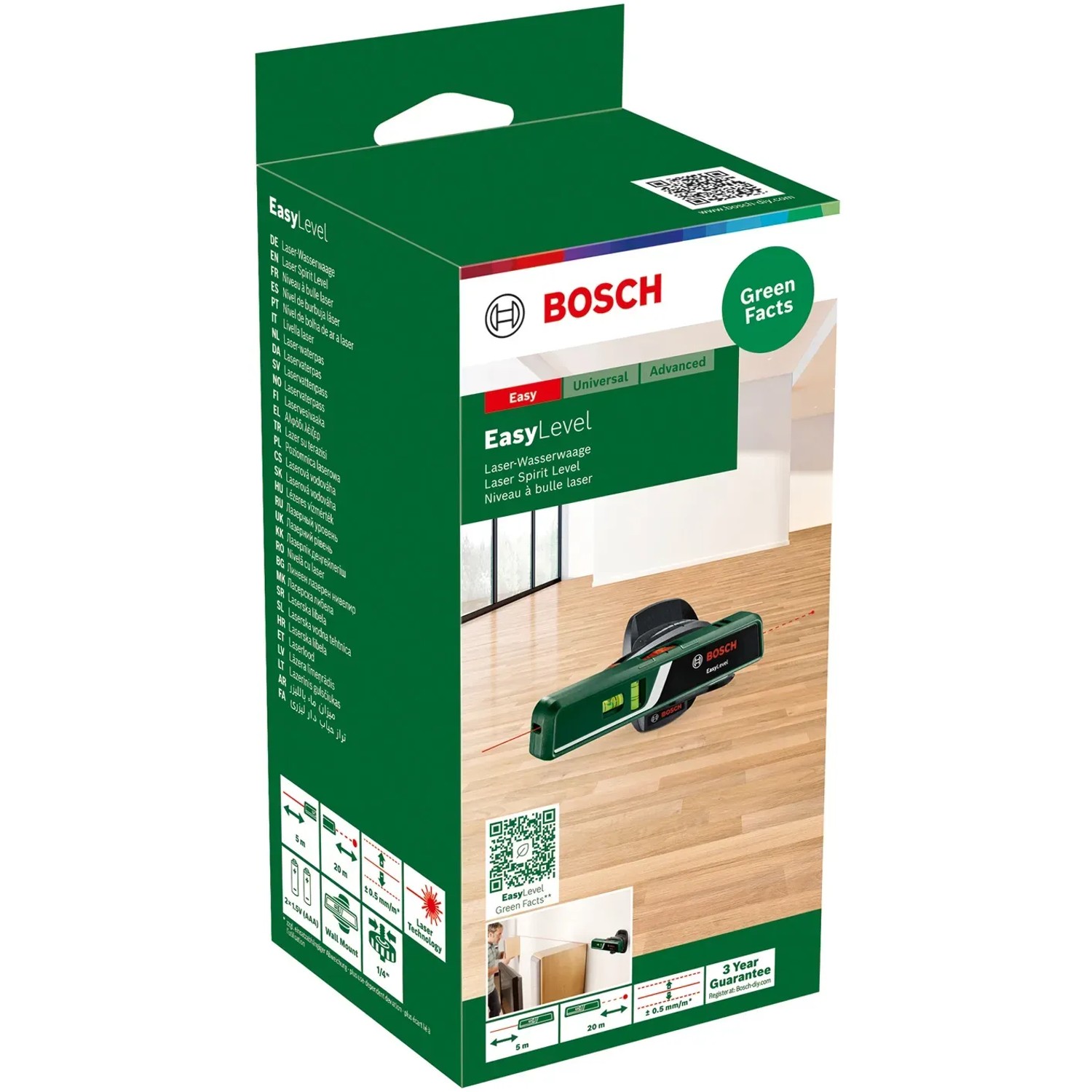 Bosch Laser waterpas EasyLevel met wandhouder (laserlijn 0603663300