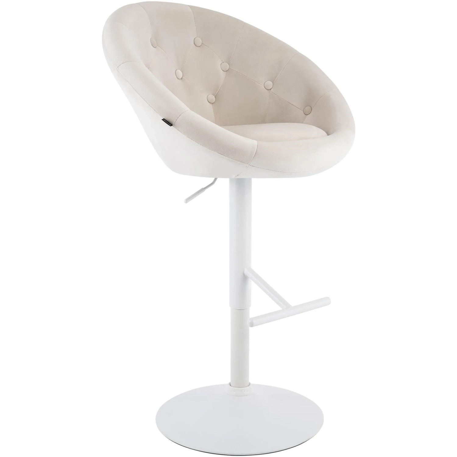 CLP Barhocker London Samt Creme/Weiß