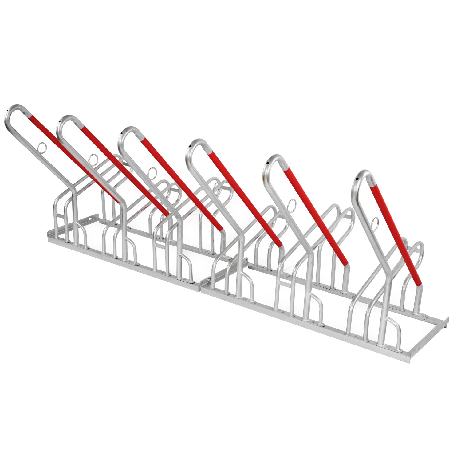 Schulte Fahrradparkständer für 6 E-Bike Reifenbreite bis 7,5 cm Verzinkt