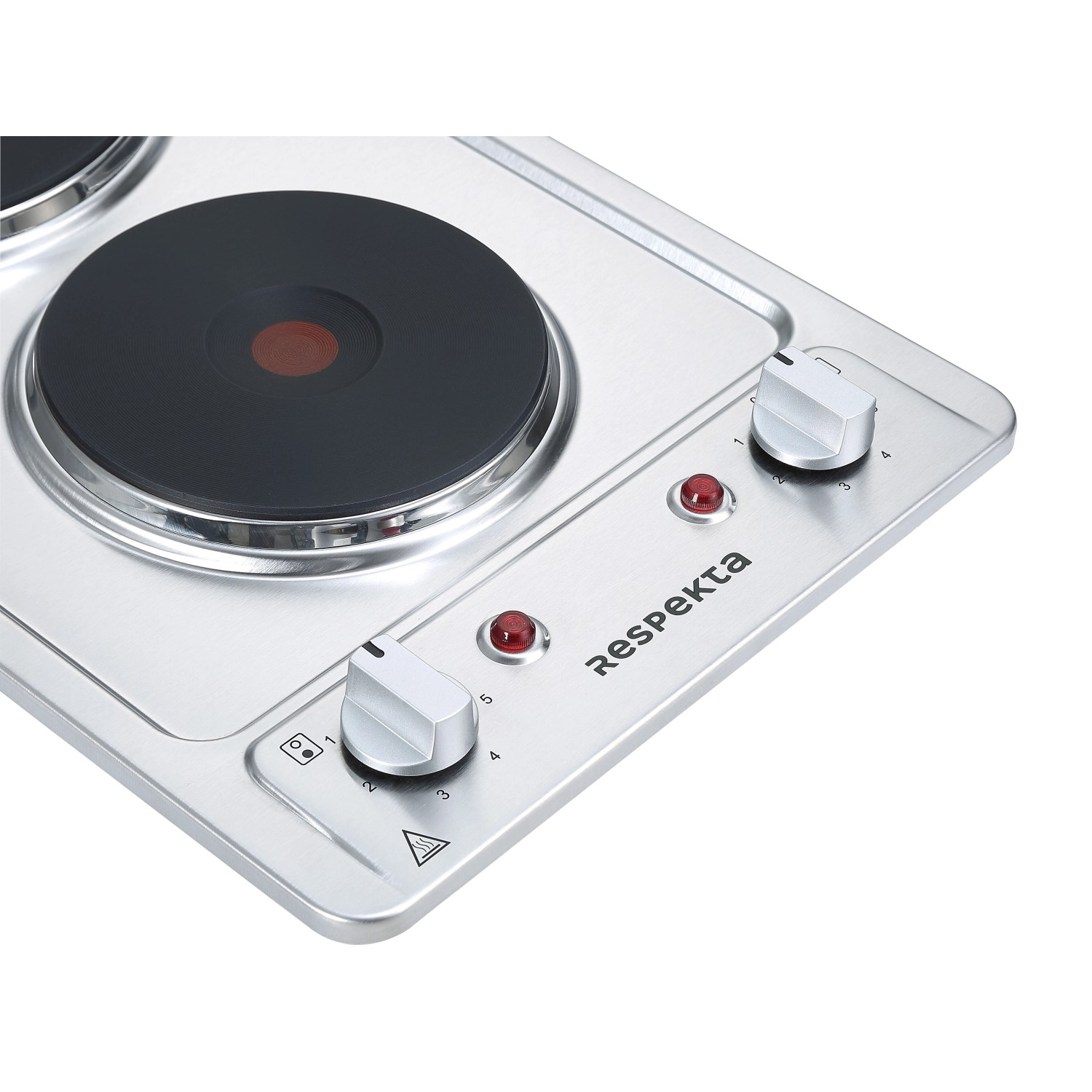 Respekta Domino-Kochfeld KM9111EN aus Edelstahl mit 2 Kochmulden.