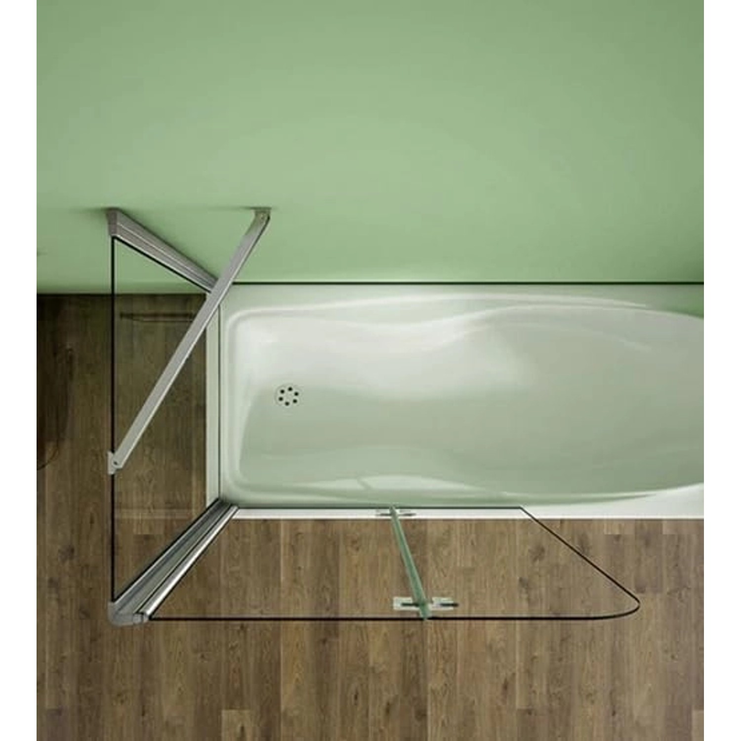 Duschparadies Badewannenaufsatz Badewannenfaltwand 2tlg Faltwand 100x140cm Duschabtrennung Duschwand mit 60cm Seitewand_7