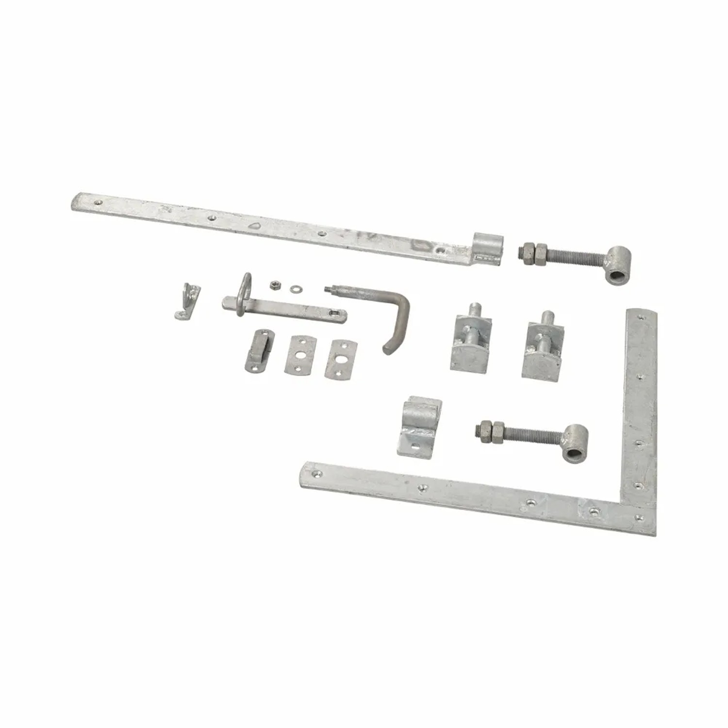 Beschläge-Set für Gartentor Plank, Nadelholz druckimprägniert, inklusive Winkel, Riegel und Scharniere.