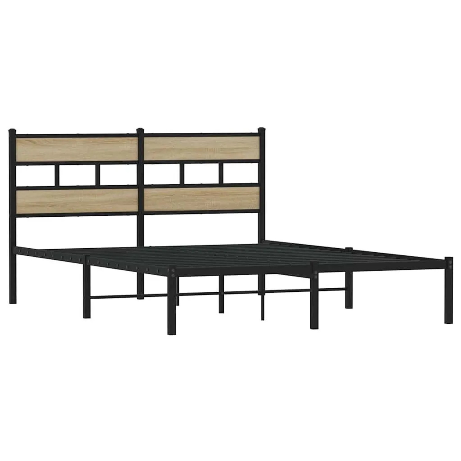 vidaXL Metallbett ohne Matratze Sonoma-Eiche 140x190 cm 4017102