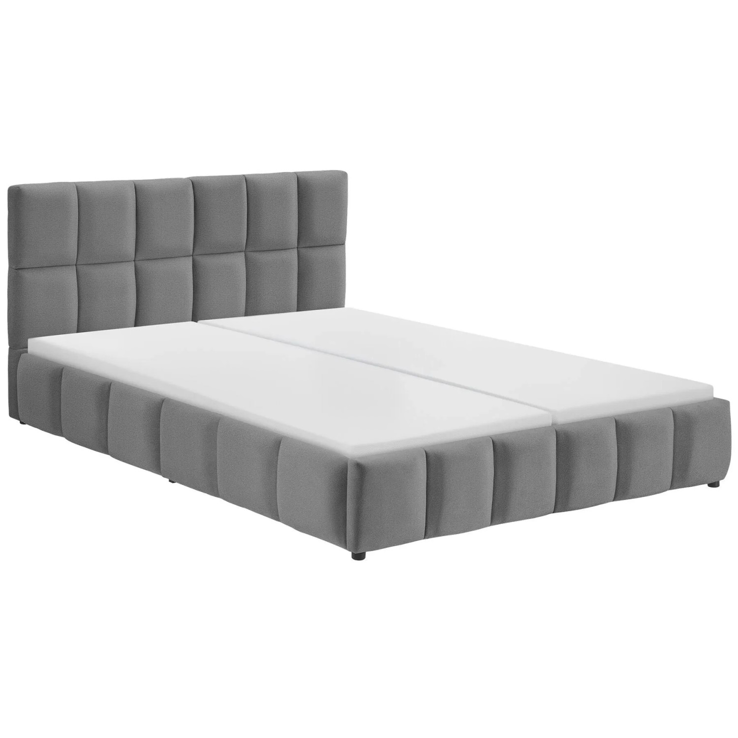Tectake Bettset  Polsterbett Mit Samtbezug und Steppmuster 2 Matratzen Mit Komfortschaumkern  2 Härtegrade  H2   H3  180 x 200 cm 220 x 193 x 93 cm Sa
