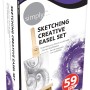 Daler-Rowney Simply Kreativ-Set: Mini-Staffelei, Stifte, Zeichenkohle, Block und Zubehör zum Zeichnen.