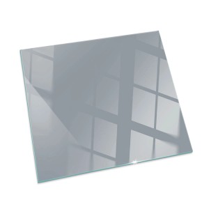 Tulup Glasplatte für Kamin Grau Bodenplatte Glas für Ofen Quadrat 50x50 cm Grau Glasplatte für Kamin Kaminofen Glas Bodenplatte