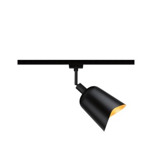 Paulmann Alvaro URail LED-Spot, schwarz matt mit goldener Innenseite, für Schienensysteme.
